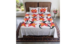 New Design Rayon Bedsheet Hand Painted 